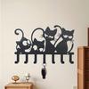 Cat Shaped Wall Mounted Key Hook Organizer, 7 Hooks for Keys Towels Coats, Easy Install Entryway Storage Rack for Living Room Hallway Office
