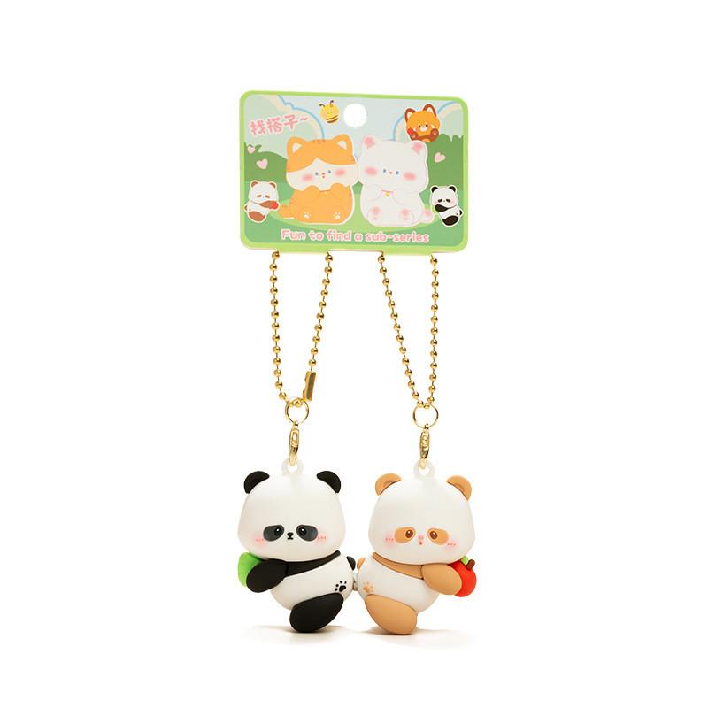 Adorable Miniature Animal Couple Magnetic Keychain Pendant Cute Gift For Collectors