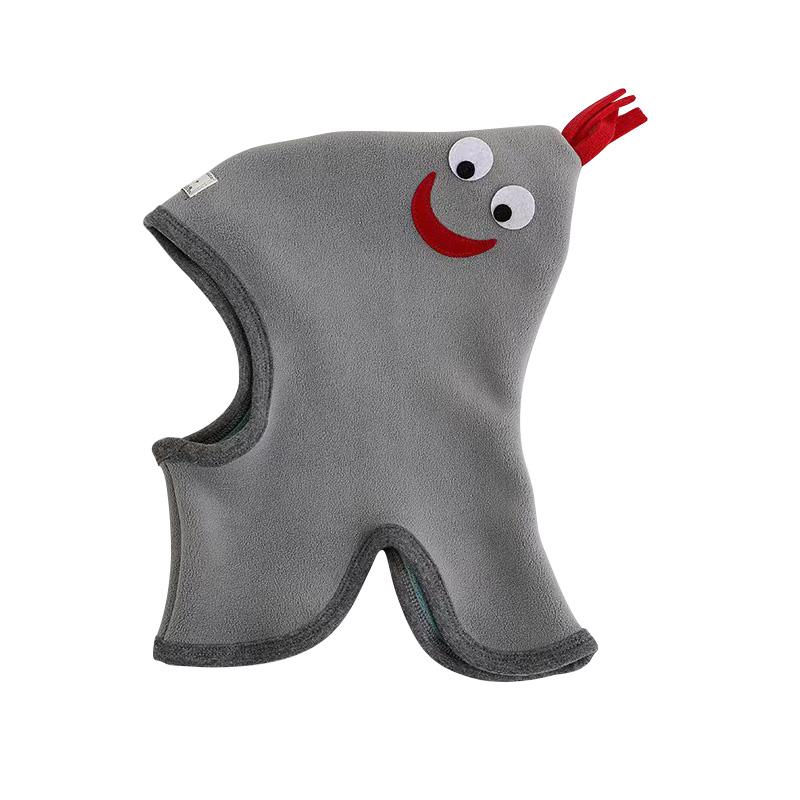 Niedliche Babymütze, Schal, einteilig, weiches Fleece, Herbst/Winter, Kinder-Beanie, warme Ohren, Nackenschutz, Cartoon-Kinderkappe