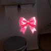 Luminous Pink Bow-shaped Wall Sticker for Bathroom Decoration and Beautification