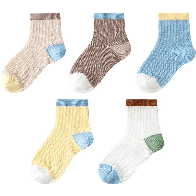 Minibala Kids  5-Pack Breathable Mid-Calf Socks 100