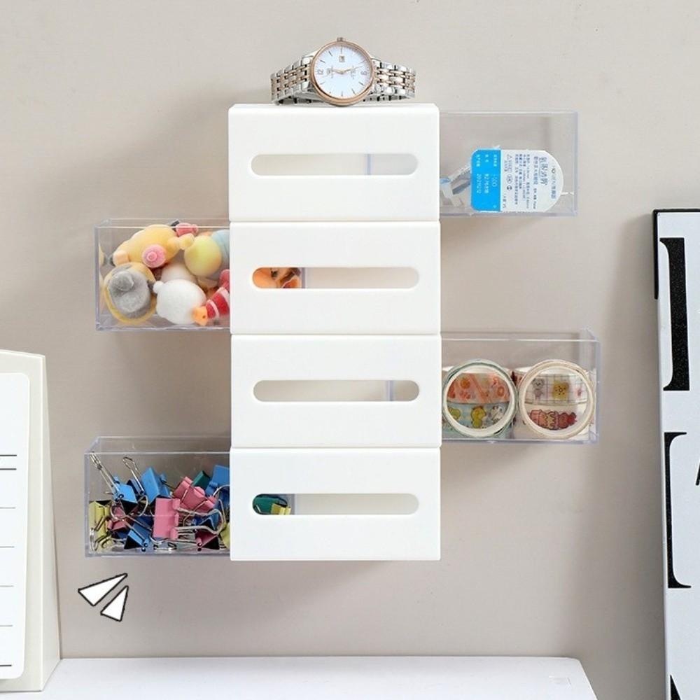 No-drill Storage Box Space Saving Makeup Organizer Durable Hair Ties Clips Holder Bathroom