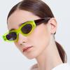 95091 Square Small Frame Sunglasses Retro Glasses Women, Fluorescent Green Color Candy Frame Sunglasses Men'S Glasses