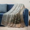 Tuniu Cozy Christmas Tree Fleece Blanket Soft Warm Throw Blanket for Sofa Bed Bedroom Living Room Decor