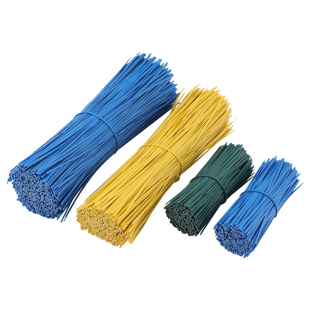 100PCS Oblate Gardening Cable Ties Reusable Iron Wire Twist Tie for Flower Plant Climbing Vines Multifunction Coated Fix Strings