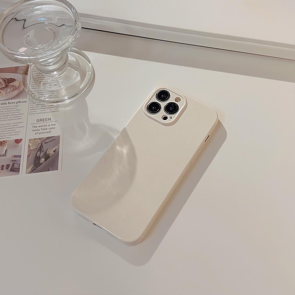 Simple ins Macaron iphone13 Pro Max mobile phone case Apple 14 suitable for 11 bright 12 solid color plus