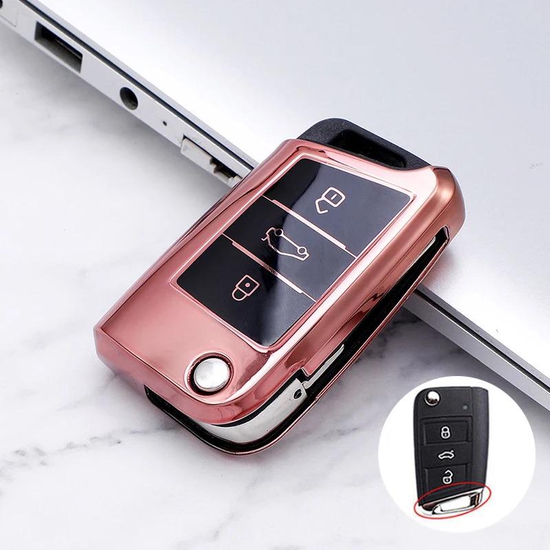 Car Key Case Car Key Full Cover Protection Shell Bag For Vw Volkswagen Polo Tiguan Passat B8 Golf 4 5 6 Mk4 Jetta Lavida Skoda