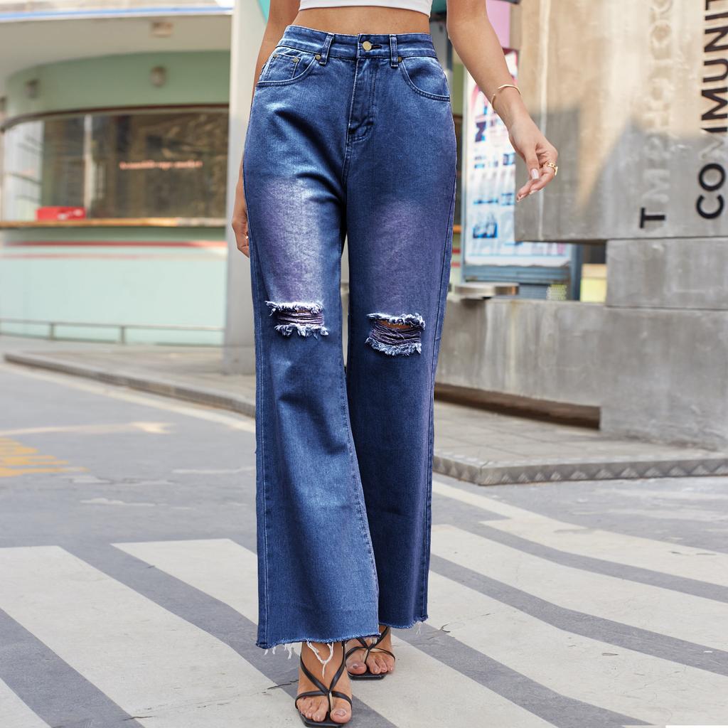 YYFS Dámská módní roztrhaná džínovina Ležérní kalhoty Kalhoty & Capris