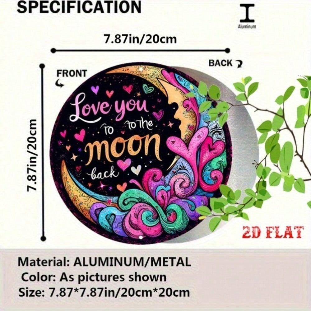 Round Moon Stars Aluminum Metal Wall Art Poster Decor