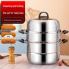Zhenggang 30CM Double Layer Stainless Steel Multi-Function Steamer Pot