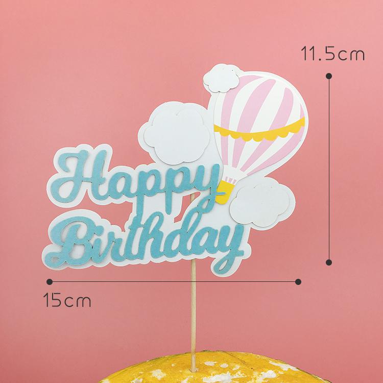Happy Birthday Rainbow Cake Toppers: Stars, Clouds & Balloons