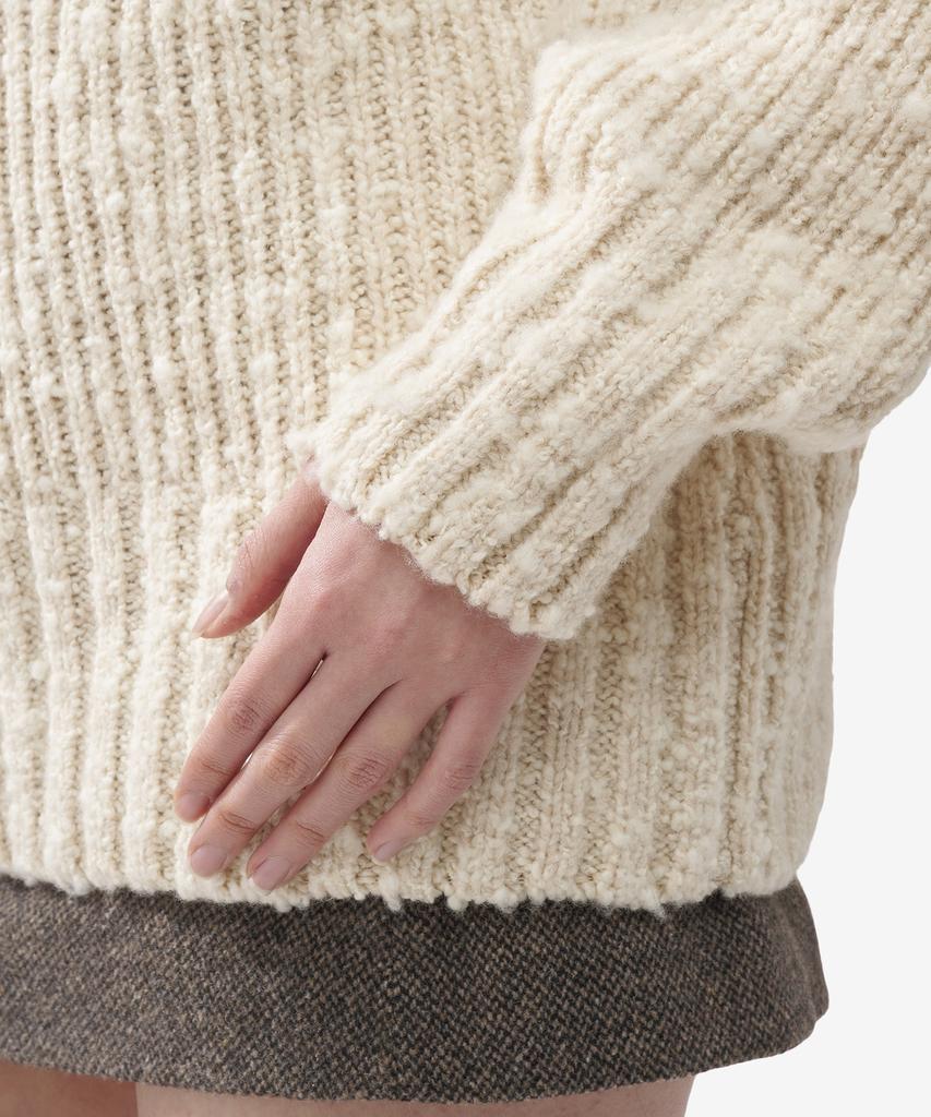 Ami Half Zipper Knit - Ivory / Uks633Kn0022185