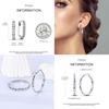 925 Silver Colorful Gold Rose Gold Big Hoop Earrings For Women Collocation Wedding For Wife Girlfriend Gift