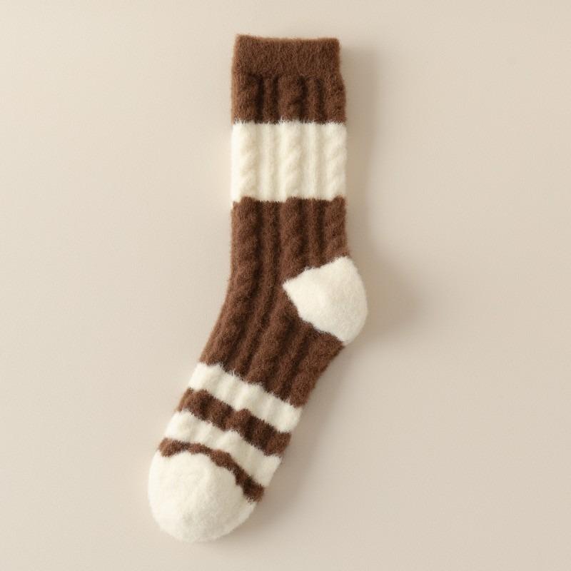 Sock Children's Padded and Thick Mid-calf Socks for Winter and Autumn Sleeping Wear. Winter Warm Coral Fleece Long Socks.
