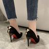 Ladies Pumps Sexy Stilito Super High Heel Women's Shoes Pointed Toe Young Casual Korean Style 39 Popular Chic Point Spring Shoe