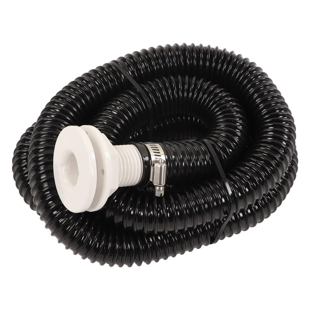 Bilge Pump Hose Plumbing Kit Thru Hull Fitting 1‑1 8in Dia 6.6ft Long PVC Hose 2pcs Clamp for Boat