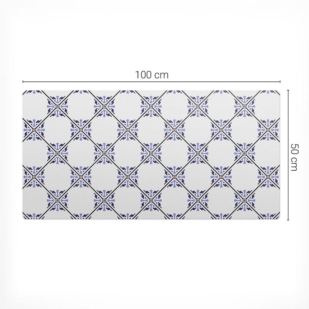 Protective Mat Desk Table Pad Geometric Checkered Pattern 100x50 Cm