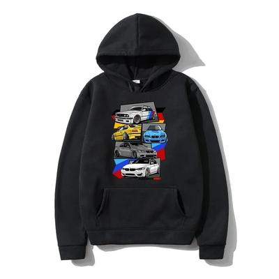2025 Autumn/Winter Men's New Car Printed Hoodie Fashion High Quality Hip Hop Holiday Pure Cotton Pullover Sweatshirt Large Size