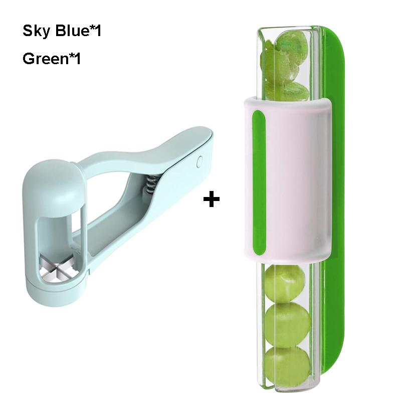 Grape Cutter for Toddlers Grape Tomato Cherry Strawberry Cutter Tools Into 4 Pieces for Vegetable Fruit Salad Kitchen Gadget
