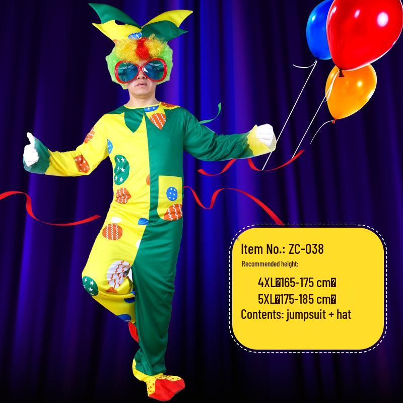 Adult Clown Cosplay Costume for Parties and Masquerades – Includes Clothes and Accessories