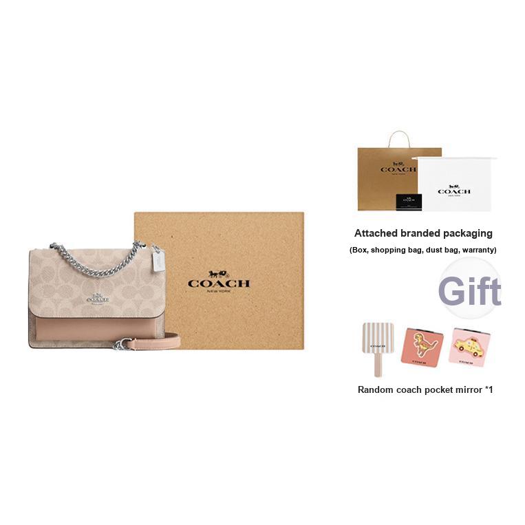 Coach Klare 18 Logo Buckle Closure Crossbody Bag Women crossbody bag Gray Brown CW206-SVPWH