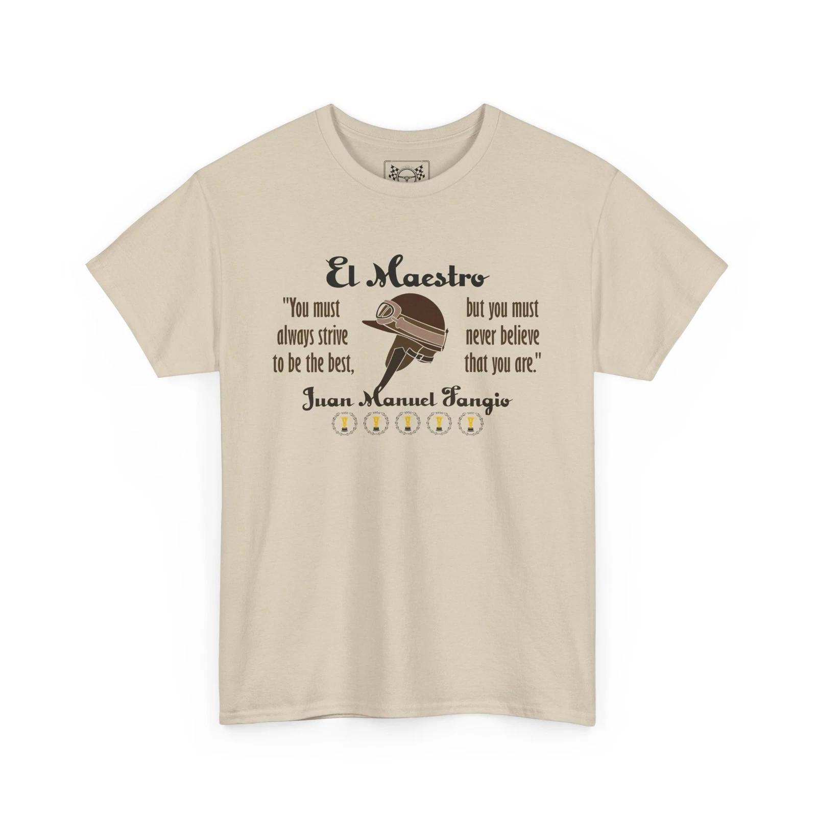 

Fangio El Maestro T-Shirt - Racing Legend Vintage Tee - Formula Race Fans Gift L