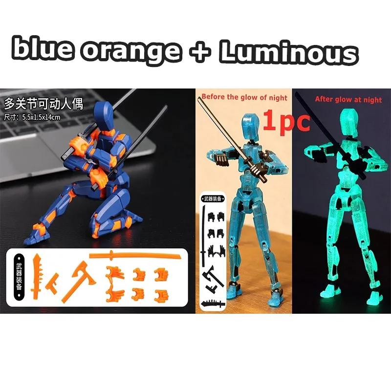 1249pcs Luminous Titan 13 Action Figures T13 Figure 3D Printed Multi-Jointed Movable Lucky 13 Action Figure Nova Figure Dummy