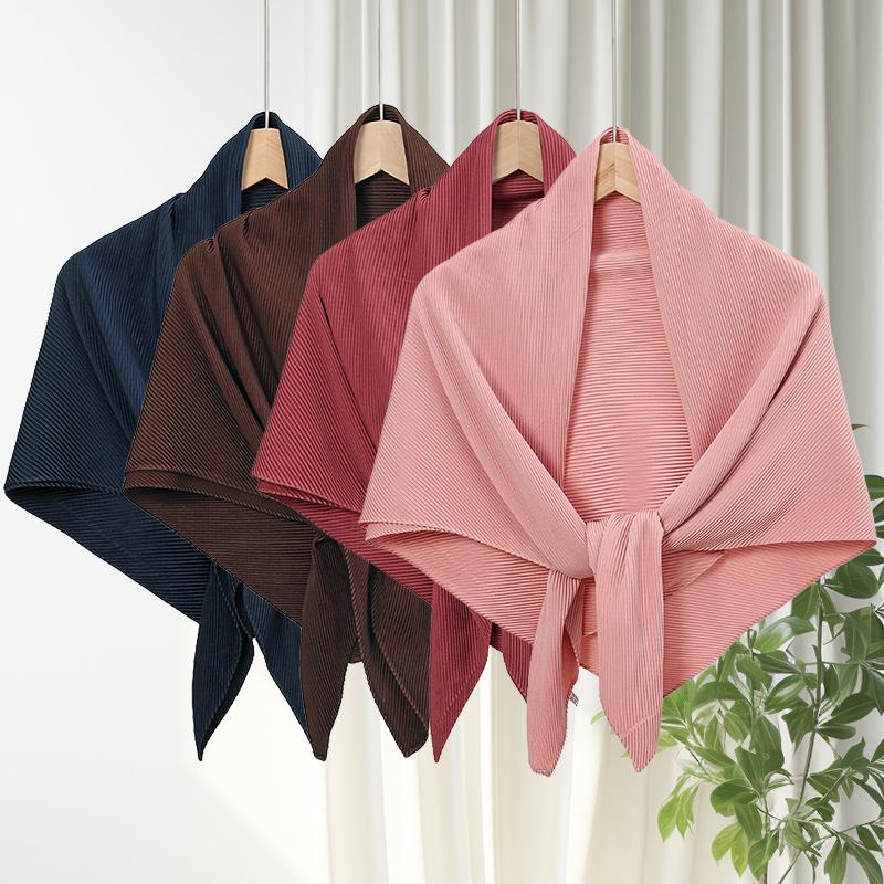 

1 шт., женский атласный шелковый квадратный шарф, хиджаб, тюрбан, шарфы, платок, мусульманская повязка на голову, плиссированный платок