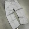 Mens High-Waisted Wide-Leg Fleece Lined Drawstring Jogger Pants Casual Streetwear Loose Fit