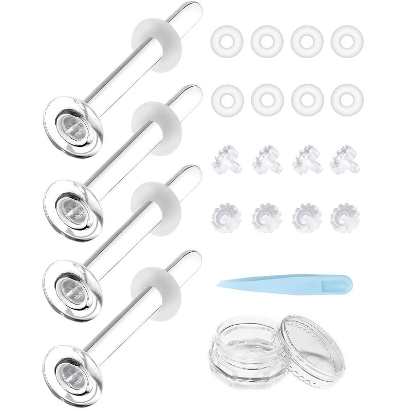 

transparent earrings glass earrings Tempered glass [4 earrings + 8 flower-shaped catches + 8 o-catch] transparent glass earrings Transparent first