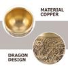 2Pcs Chinese Style Copper Dragon Teacup Retro Tea Cup Metal Teaware for Home Office Decor Tea Drinking