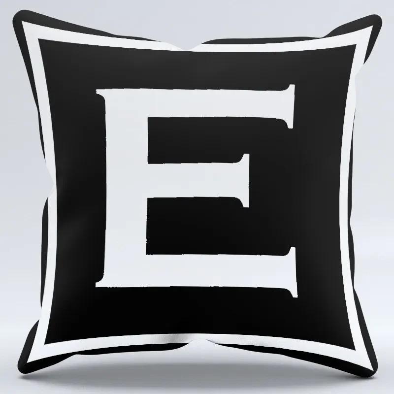 Simple Black And White Letter Printed Pillowcase Decorative Pillow Cushion Cover Suitable For Home Sofa Car Office Cushion
