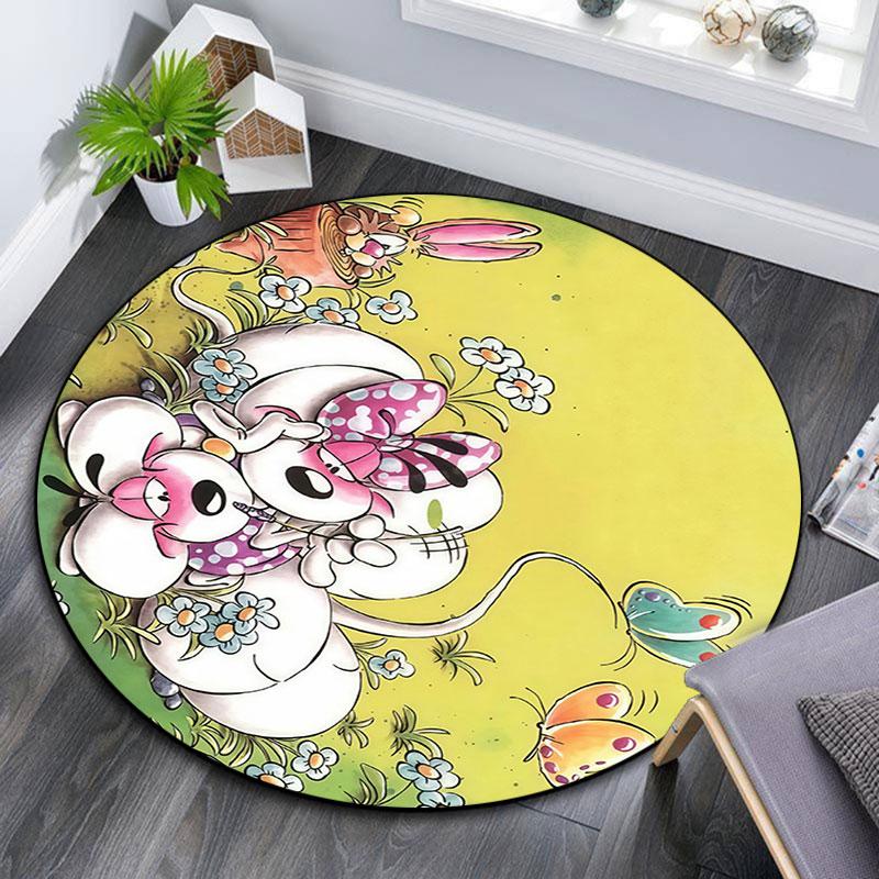 Diddl Cartoon Pattern Round rug,Carpet Rug for Living Room Bedroom Playroom ,Non-slip Floor Mat,Holiday Gifts and Birthday Gifts.