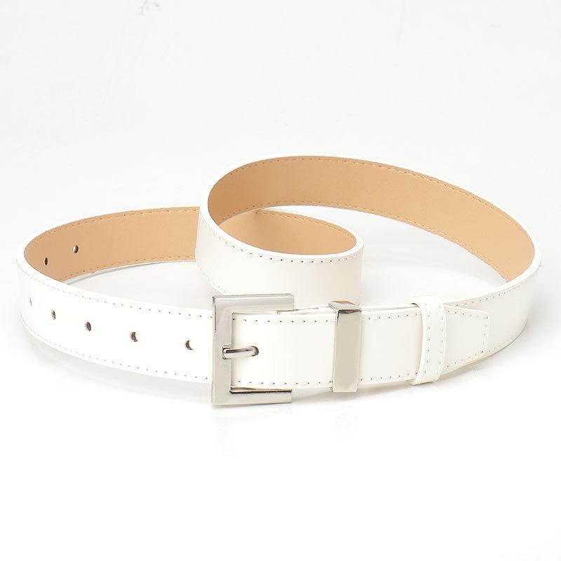 Простой нишевый дизайн Ремень Женский с Джинсами Пояс Высококачественный Пояс Женский белый