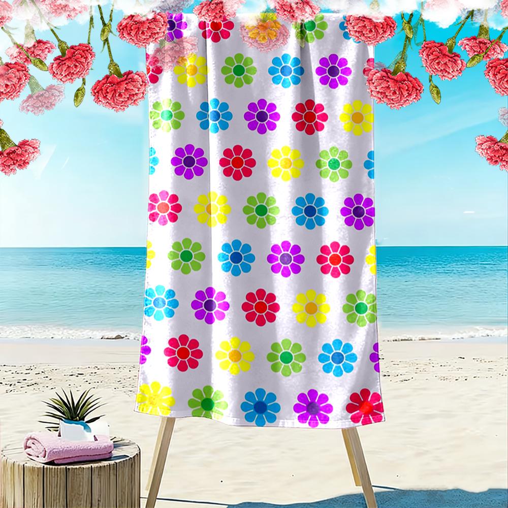Colorful Floral Pattern Beach Towel Beach towel quick-drying for travel outdoor sports jogging beach and swimming