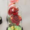 Artificial Rose Flowers In A Flask With Led Light Glowing Galaxy Eternal Rose In Glass Cover Valentine'S Day Gifts