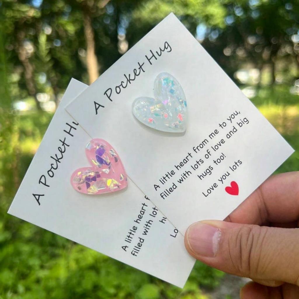 DIY Heart-shaped Pocket Hug Card – Mini Resin Gift with Punny Message