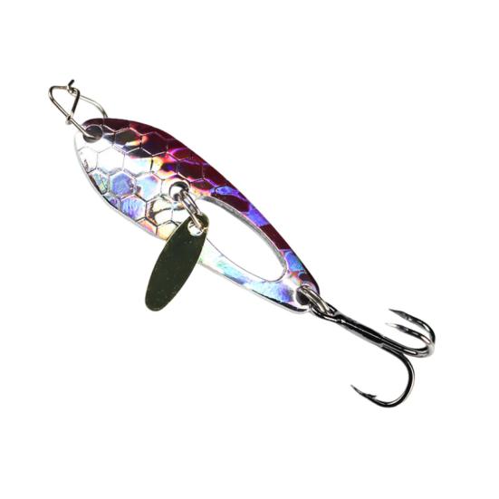 4CM/5G Spinner Blade Lure with Hook Double-sided Reflective Hard Metal Spoon Spinnerbait Rotating Sequin Lure Saltwater Freshwater Walleye Bass