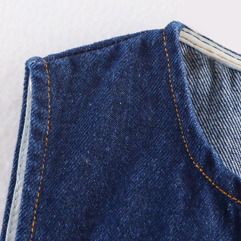 Kaslead New Women Clothes Western Style Gold Button Denim Vest Shorts 6164109 6164112