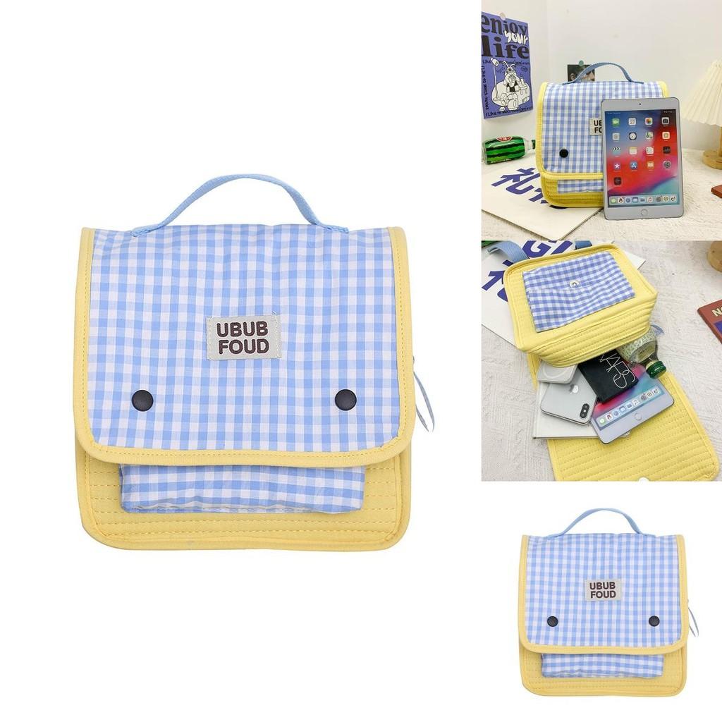 Simple Grid Pattern Letter Decoration Children Casual Backpacks For Kindergarten Kids