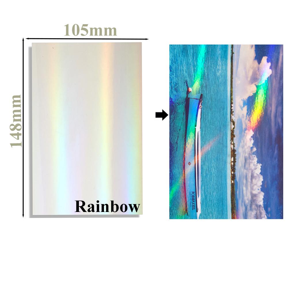 50 Blatt wasserdichte Kaltlaminierfolie A6 Hologramm Star Dot Selbstklebende Papierfolie DIY Paketkarte Foto-Laminierfolie