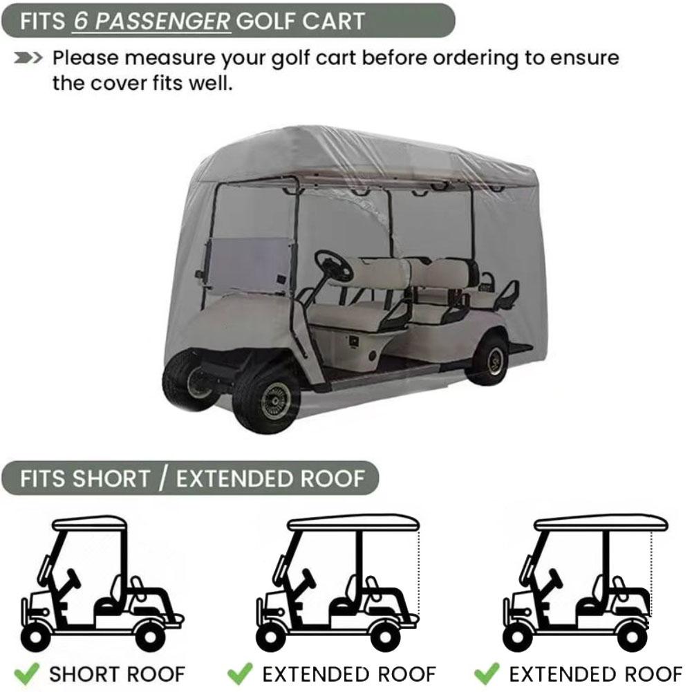 Golf Cart Cover Waterproof 2/4/6 Passenger Golf Cart Outdoor Storage Covers 366*140*190/274*140*190/320*142*198/304*135*196CM