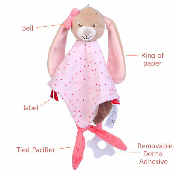 Baby Towels Newborn Baby Comforter Soothe Appease Towel Animal Rabbit Plush Dolls Soft Security Rattles Bed Bell Saliva Towel