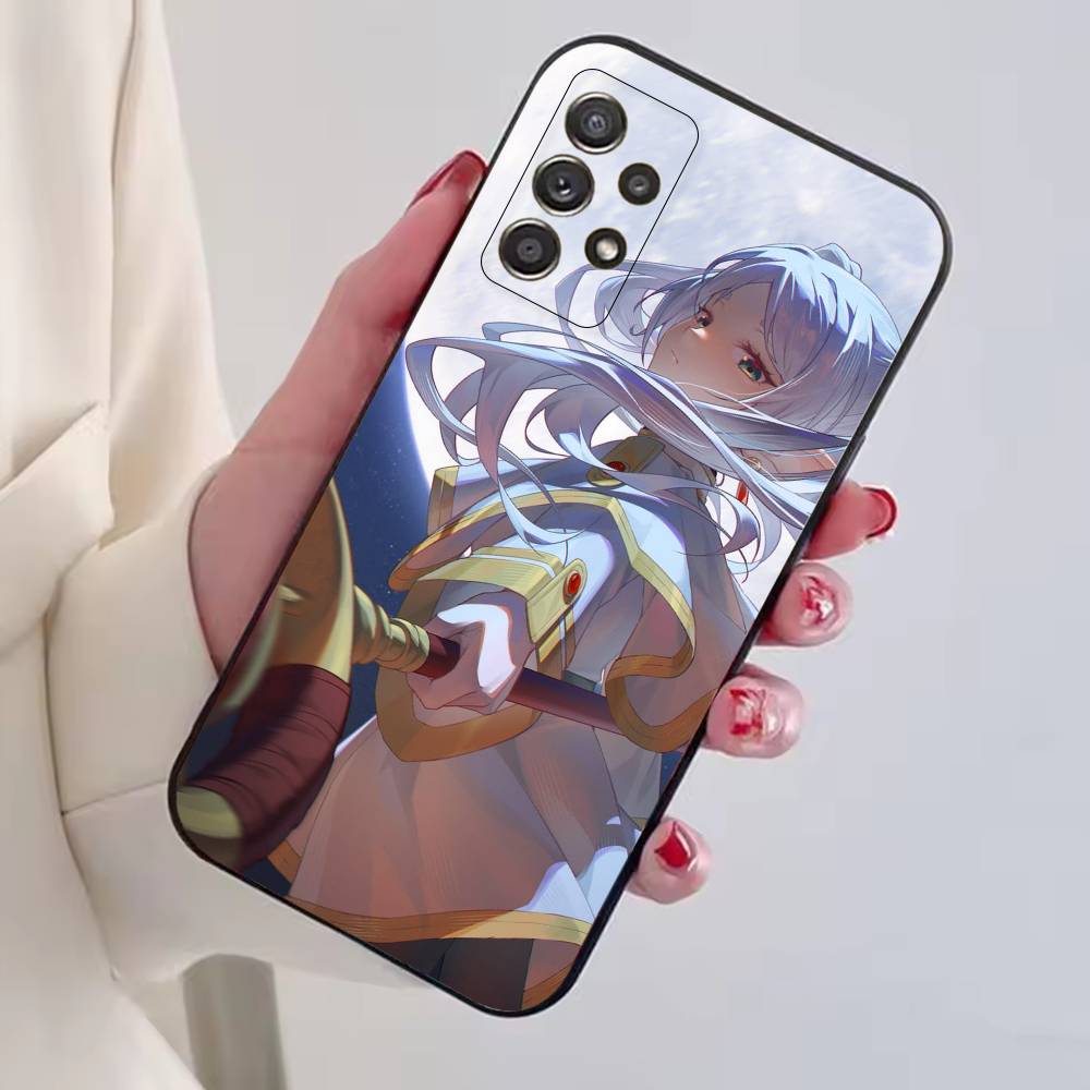 Anime F-Frieren Cute Phone Case Black Silicone Soft For Samsung S25,S24,S21,S22,S23,S30,Ultra,S20,Plus,Fe,Lite