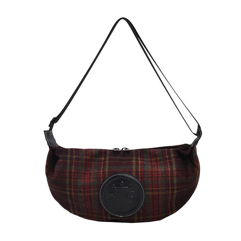 

Fashion handbag bag large capacity women s new autumn contrasting color retro messenger bag woolen commuter shoulder bag красный