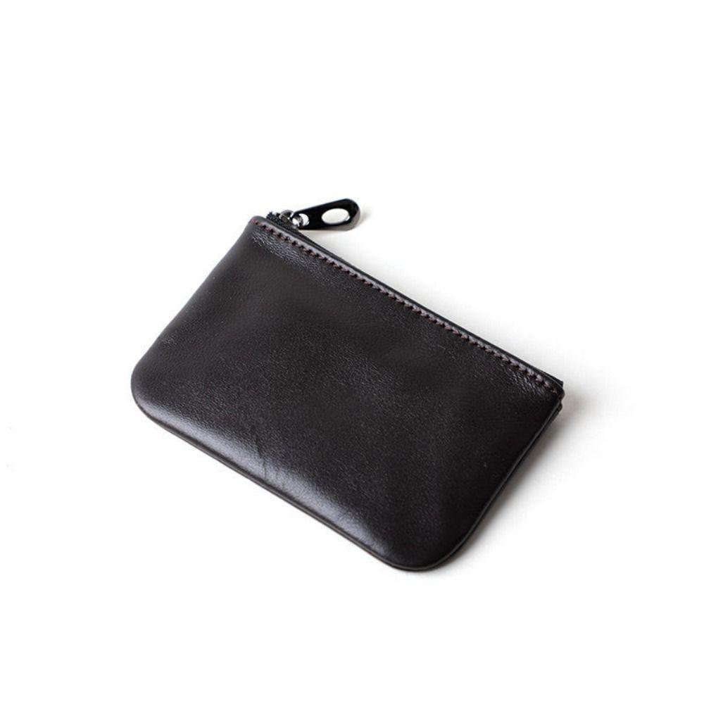 Simple Ultra Soft Coin Purse Retro Waterproof Zipper Wallet Lightweight Credit Card Holder Coin Storage