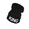 New Style KING Stretch Knit Hat QUEEN Embroidery Men And Women Couples Autumn Winter Warmth Beanies Skullies Skullcap Gorras