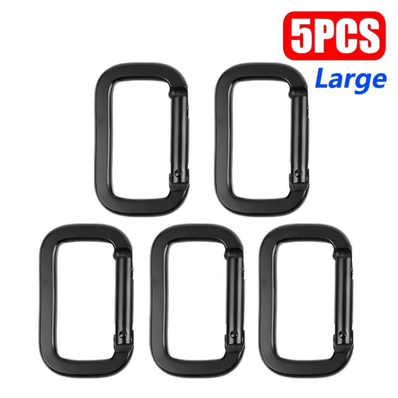 Carabiner Buckle Square-Ring Spring Carabiner Snap Hook Clip Keychain Outdoor Backpack Pendant Buckle Camping Outdoor Tools