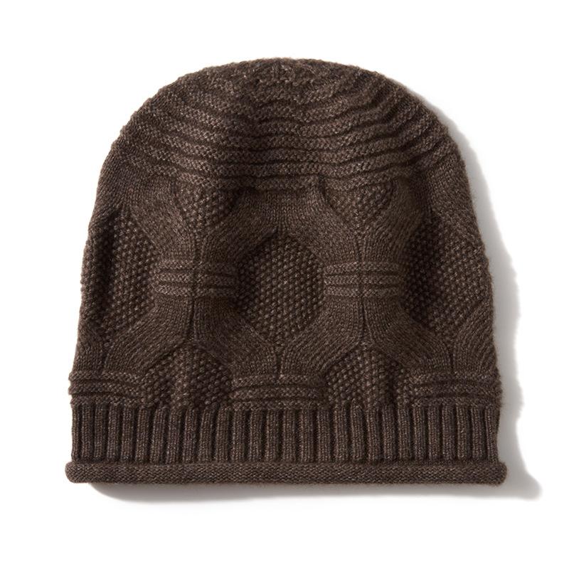 Cashmere Autumn and Winter New Style Women's High End Solid Color Twisted Pattern Thickened Warm Fashion Knitted Casual Curled Hat