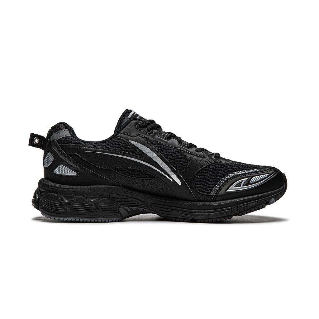 New LiNing Shake 2.0 Cushioned Anti Slip And Wear Resistant Lightweight Low Top Casual Running Shoes Men's Black Silver ARXU001-4